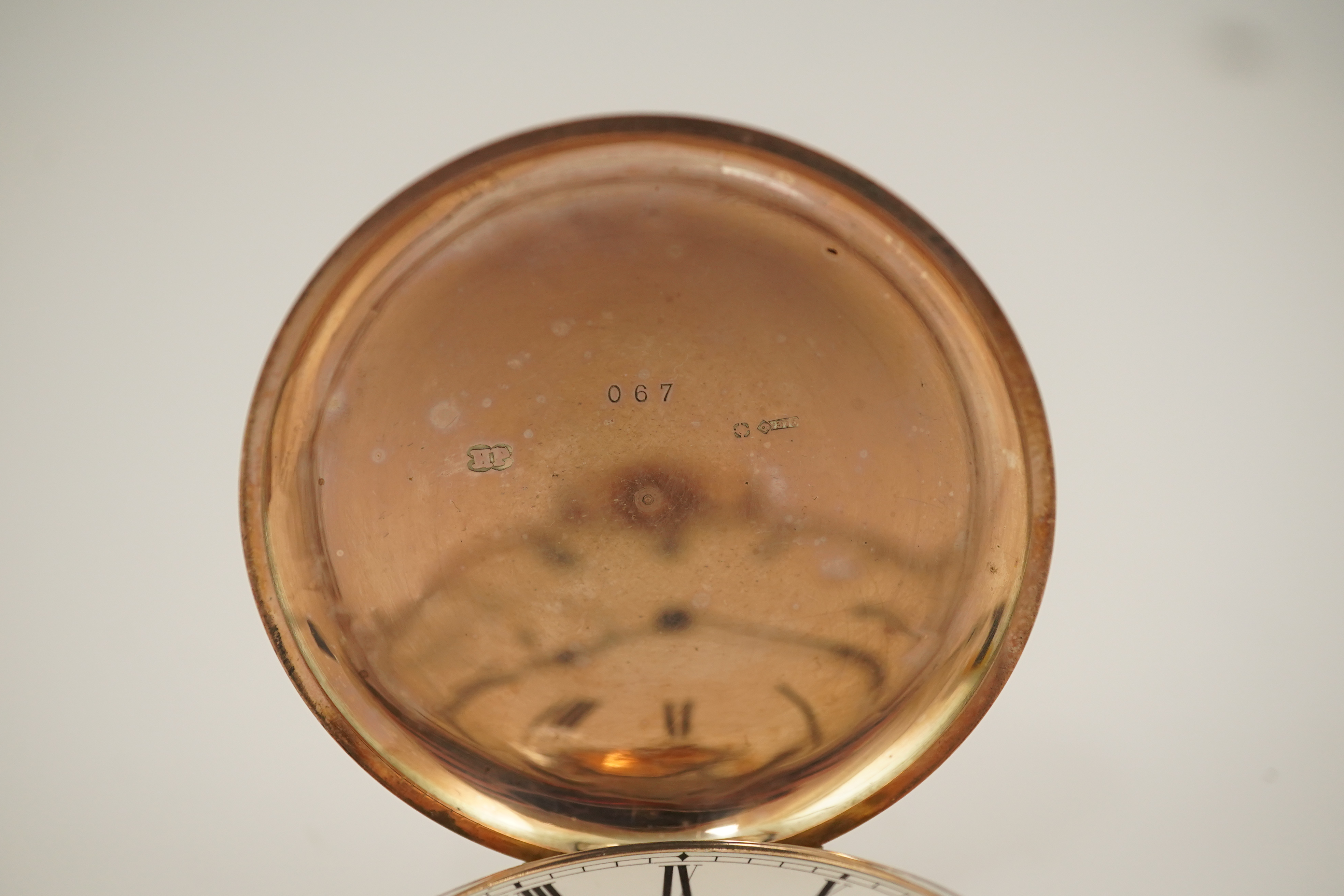 An early 20th century Swiss 9ct gold hunter keyless quarter repeating pocket watch